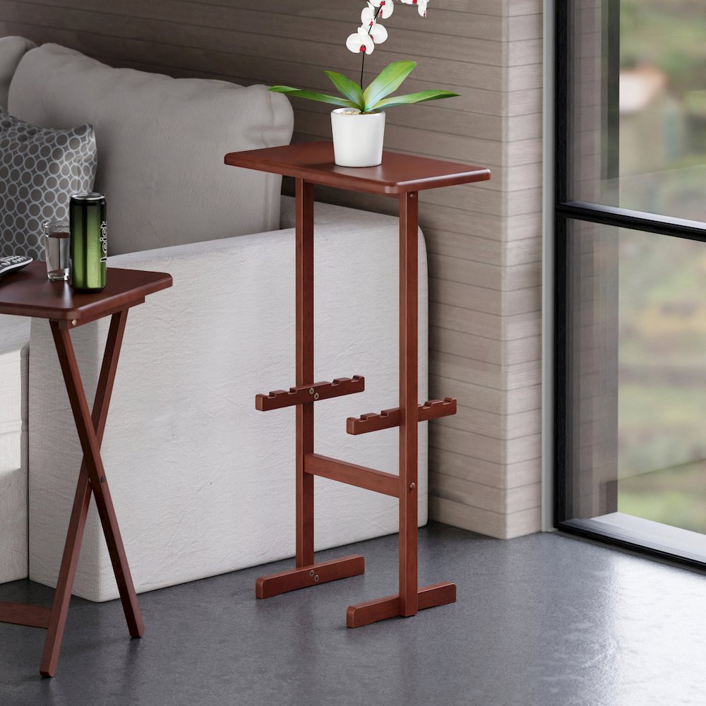 Riley Snack Table Rack, Walnut Finish. Picture 5