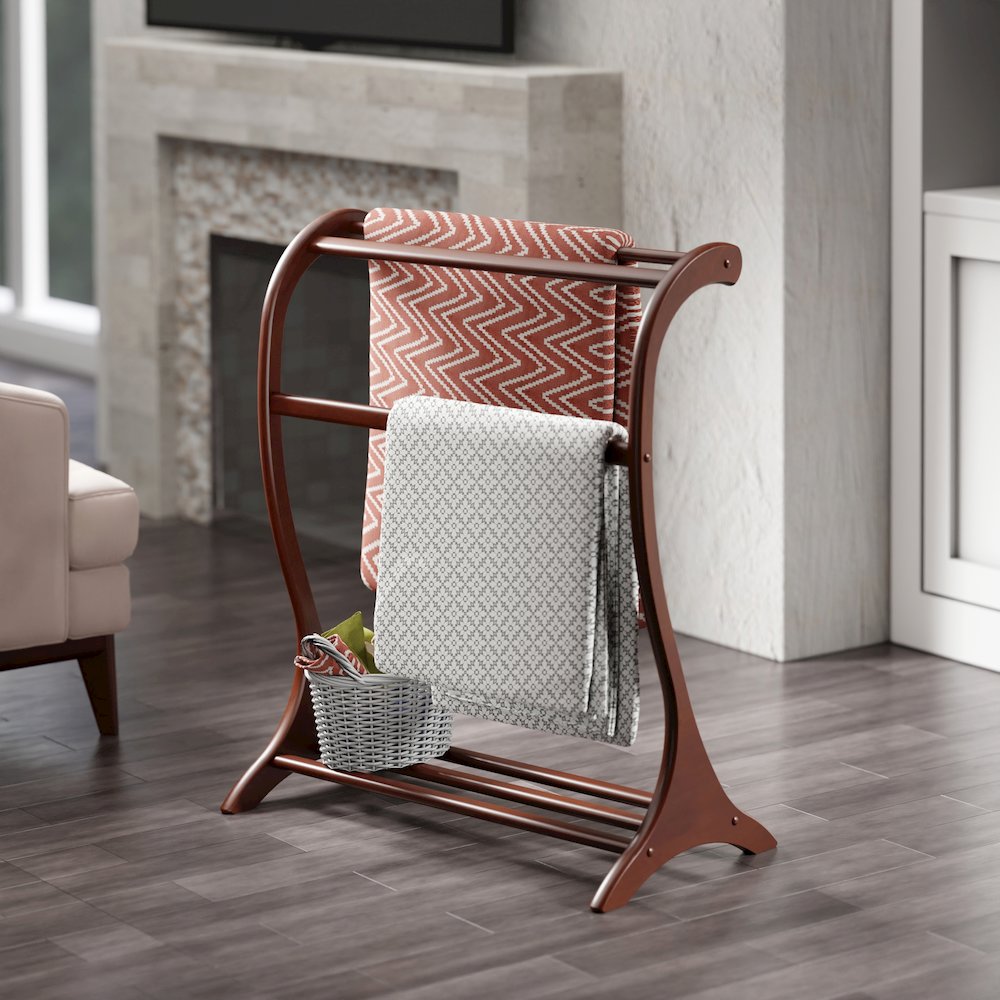Bella Blanket Rack, Walnut. Picture 9