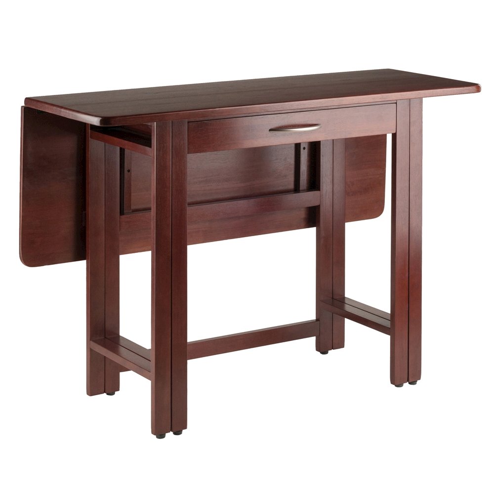 Walnut Folding Dining Table – Space-Saving Drop Leaf Table for Small Areas. Picture 1