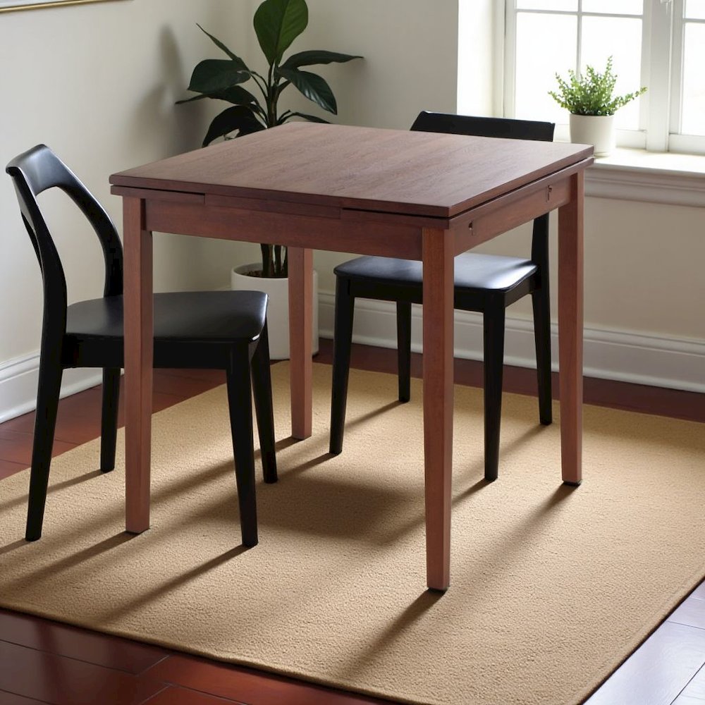 Walnut Expandable Dining Table – Square Dining Table with Leaf Extension. Picture 3