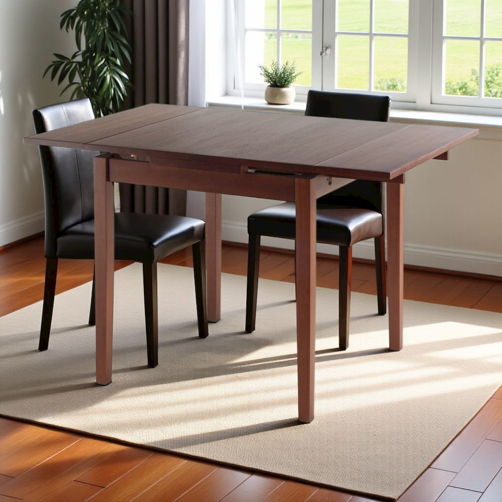Walnut Expandable Dining Table – Square Dining Table with Leaf Extension. Picture 4