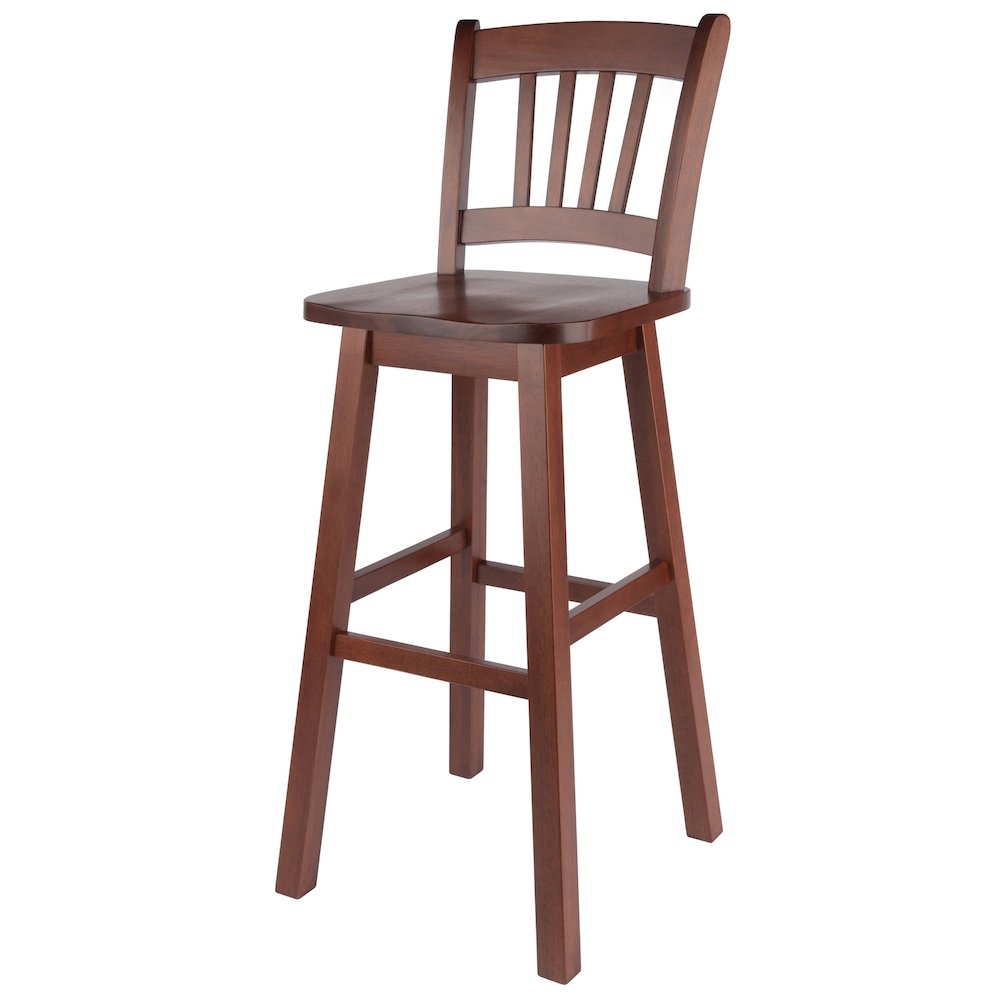 Fina Swivel Seat Bar Stool, Walnut. Picture 1