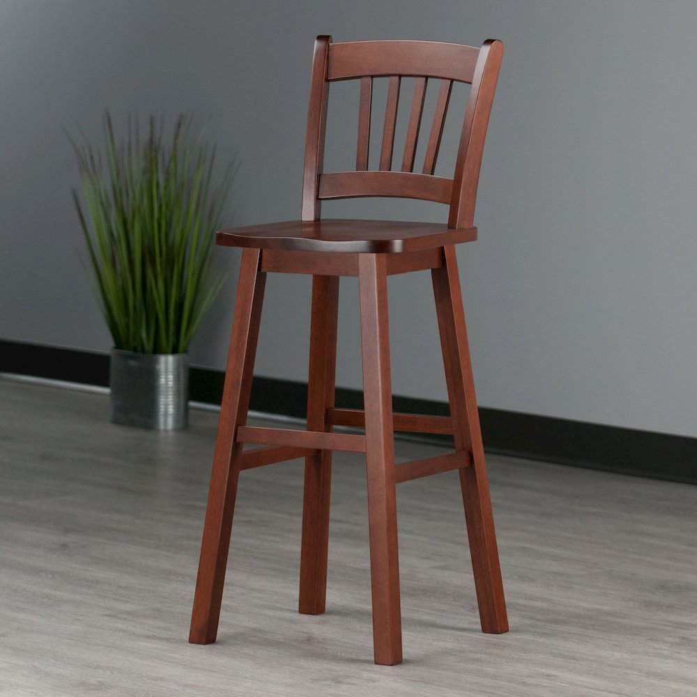 Fina Swivel Seat Bar Stool, Walnut. Picture 6