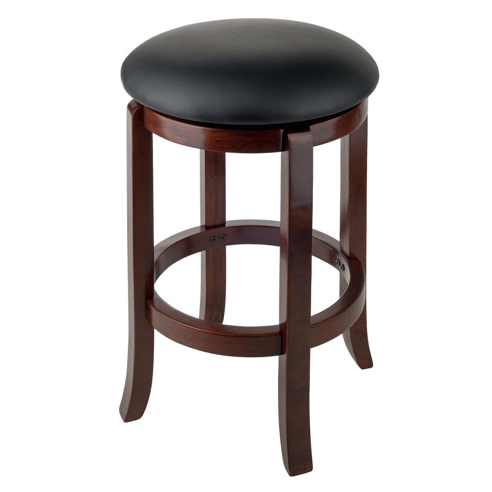 Walcott Swivel Seat Counter Stool, Black & Walnut. Picture 2