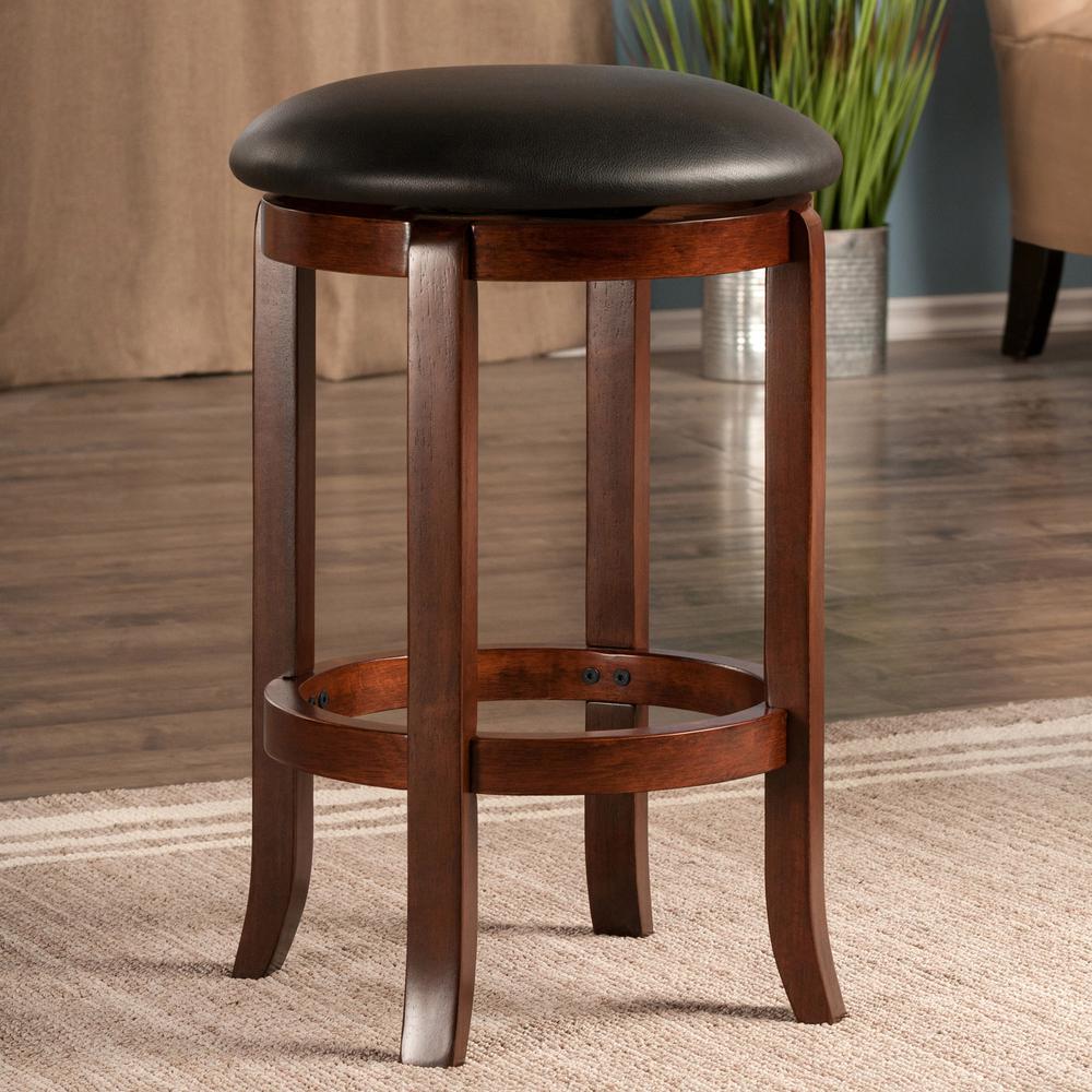 Walcott Swivel Seat Counter Stool, Black & Walnut. Picture 6