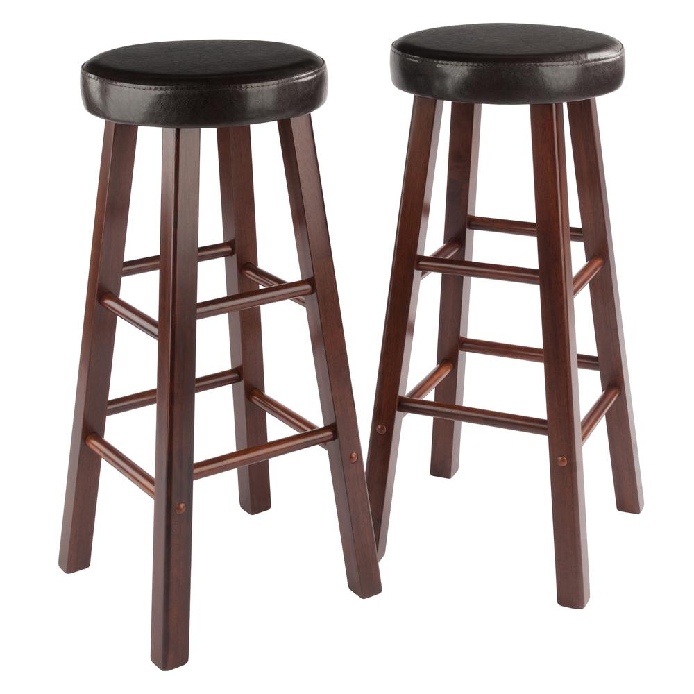 Maria Cushioned Bar Stool, 2-Pc Set, Espresso & Walnut. Picture 7