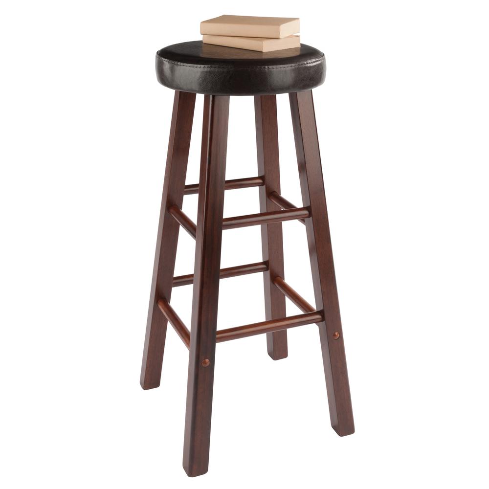 Maria Cushioned Bar Stool, 2-Pc Set, Espresso & Walnut. Picture 1