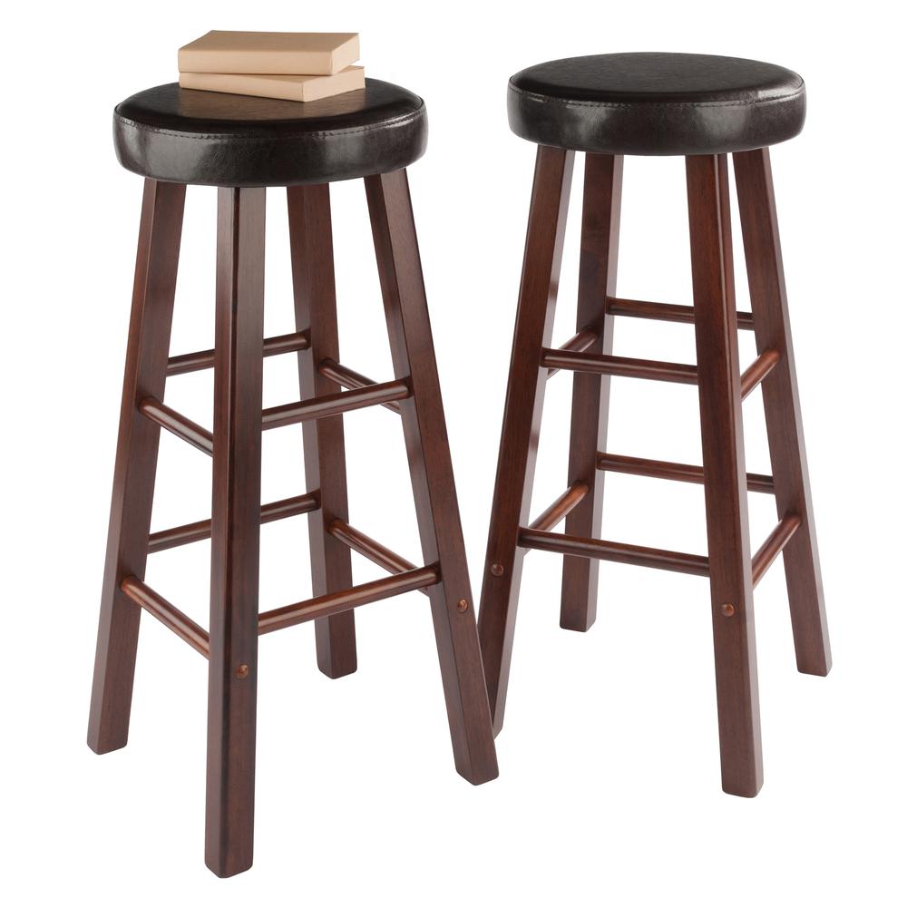 Maria Cushioned Bar Stool, 2-Pc Set, Espresso & Walnut. Picture 9