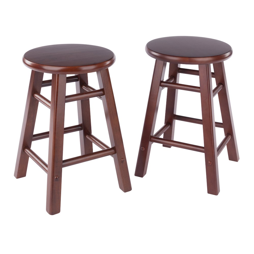 Element 2-Pc Dining Stool Set, Walnut. Picture 1