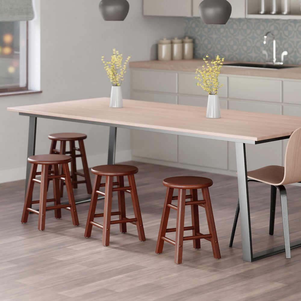 Element 2-Pc Dining Stool Set, Walnut. Picture 9