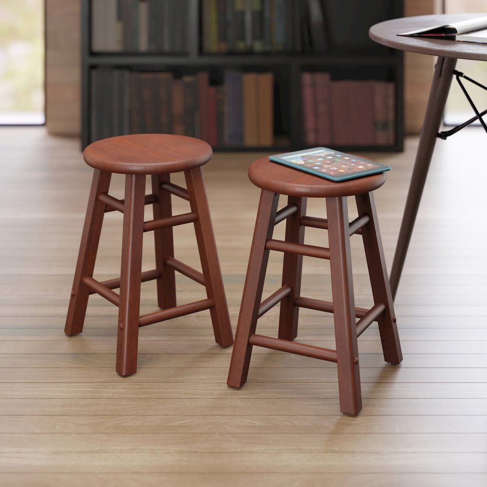 Element 2-Pc Dining Stool Set, Walnut. Picture 12