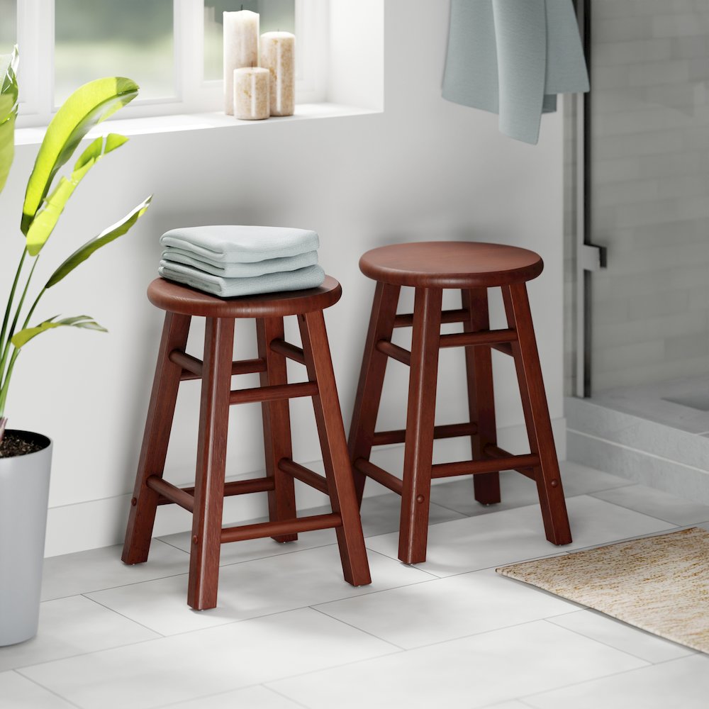 Element 2-Pc Dining Stool Set, Walnut. Picture 14