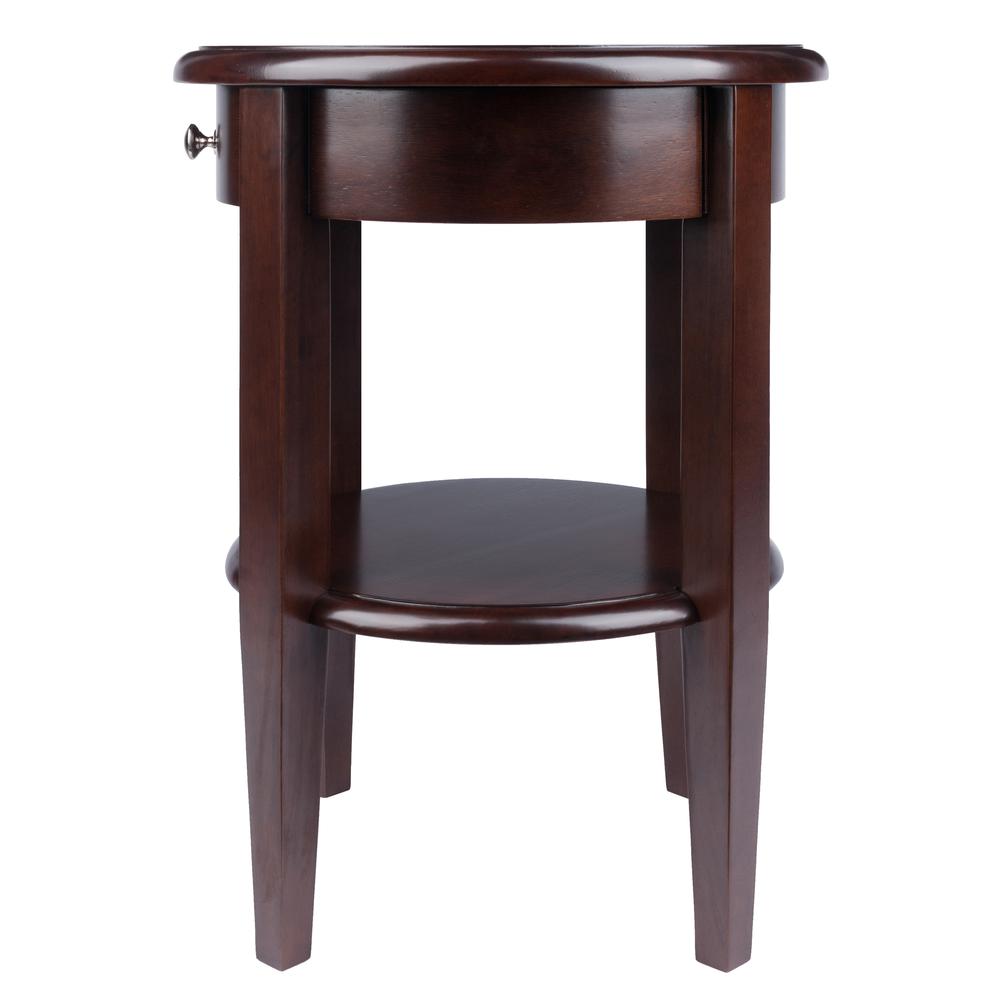 Concord Round End Table with Drawer and Shelf. Picture 5
