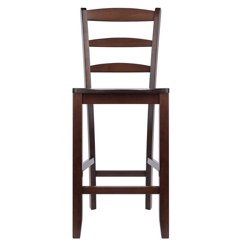 Benjamin 2-PC Ladder Back 24" Counter Stool Set Antique Walnut. Picture 2