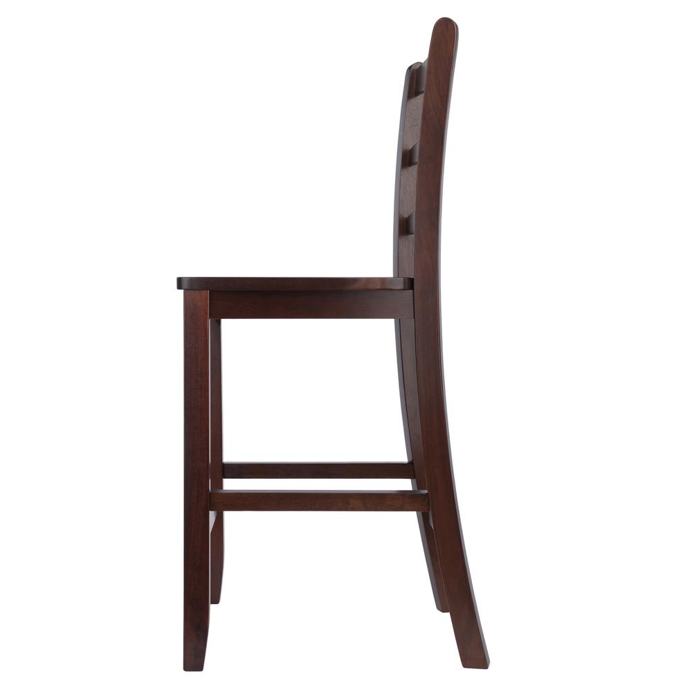Benjamin 2-PC Ladder Back 24" Counter Stool Set Antique Walnut. Picture 3