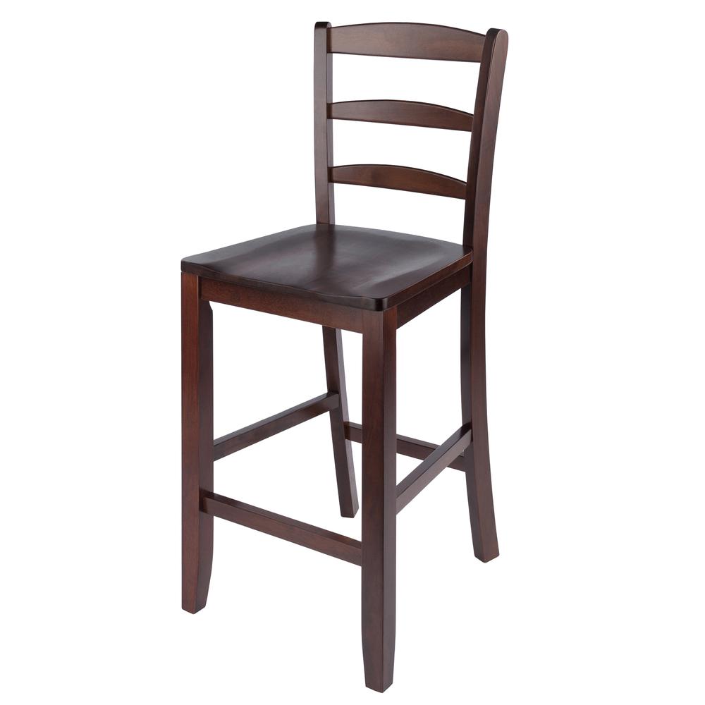 Benjamin 2-PC Ladder Back 24" Counter Stool Set Antique Walnut. Picture 5