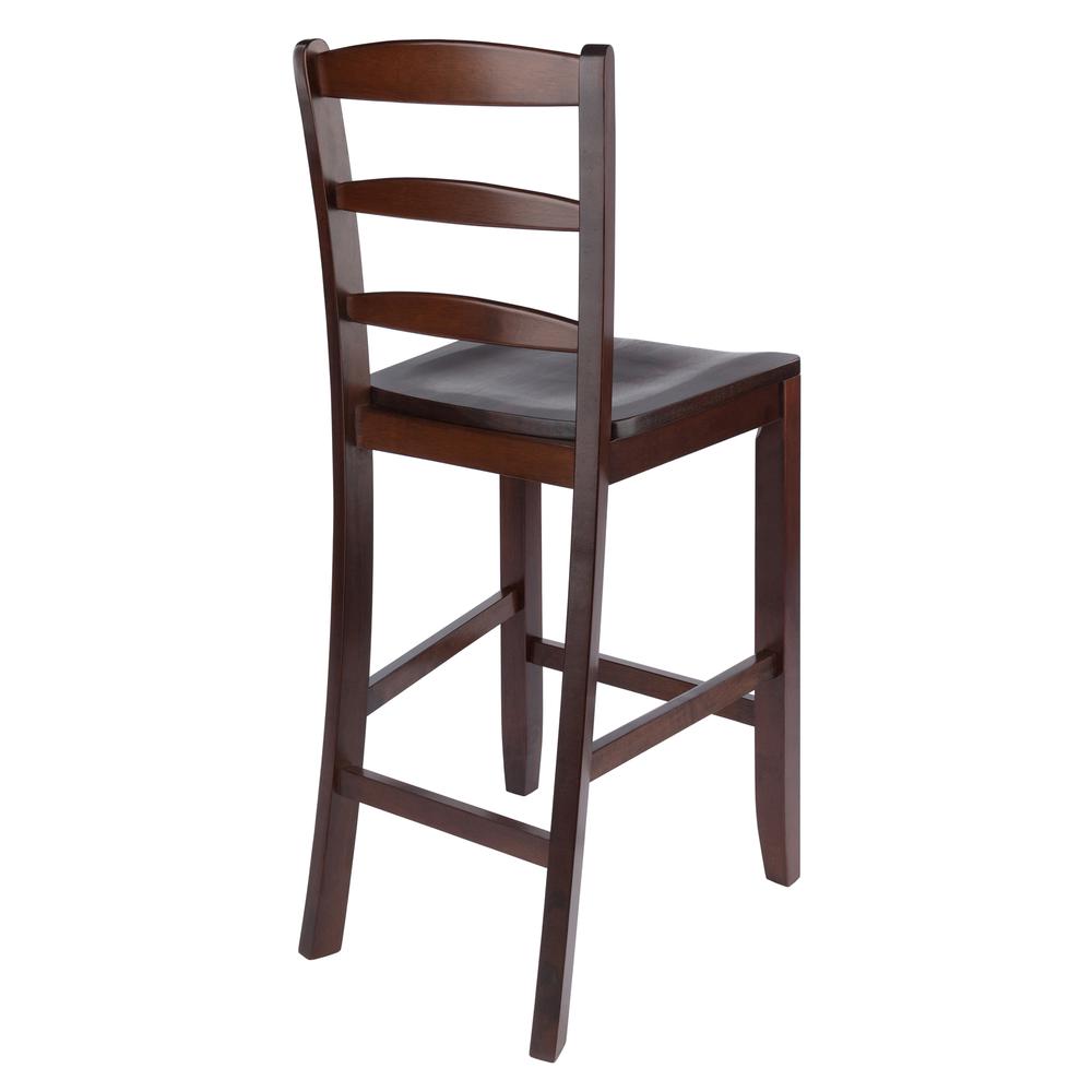 Benjamin 2-PC Ladder Back 24" Counter Stool Set Antique Walnut. Picture 7