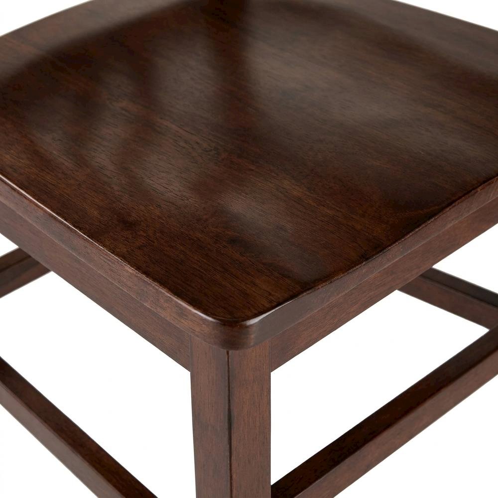 Solid Wood Stacking Dining Chair with Slat Back for Dining Room, Walnut, Set of 2. Picture 8