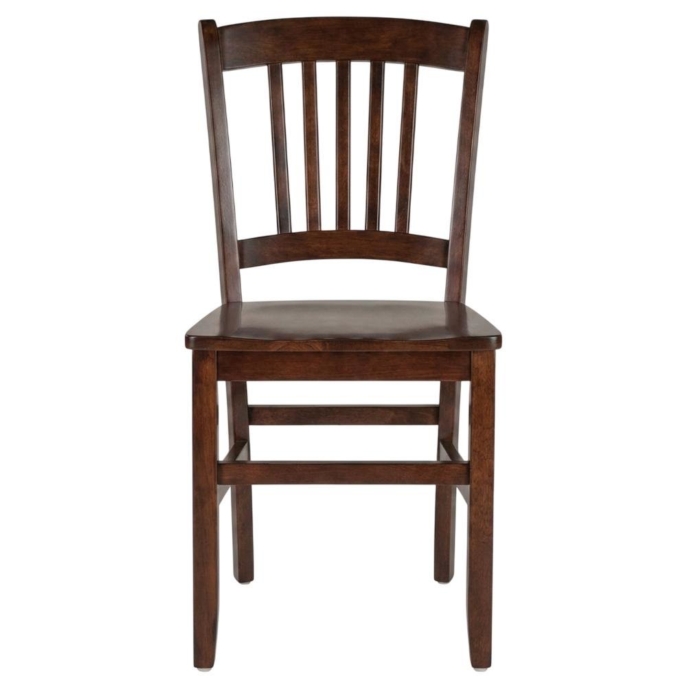 Solid Wood Stacking Dining Chair with Slat Back for Dining Room, Walnut, Set of 2. Picture 3
