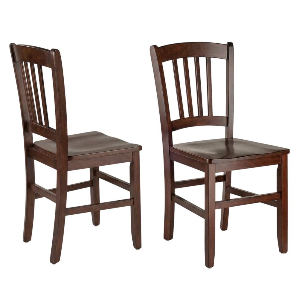 Solid Wood Stacking Dining Chair with Slat Back for Dining Room, Walnut, Set of 2. Picture 6