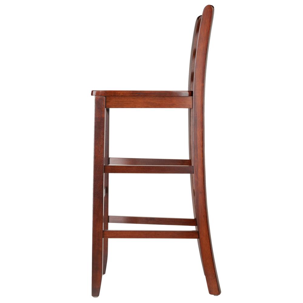 Benjamin 2-PC Ladder Back 30" Bar Stool Set Antique Walnut. Picture 3