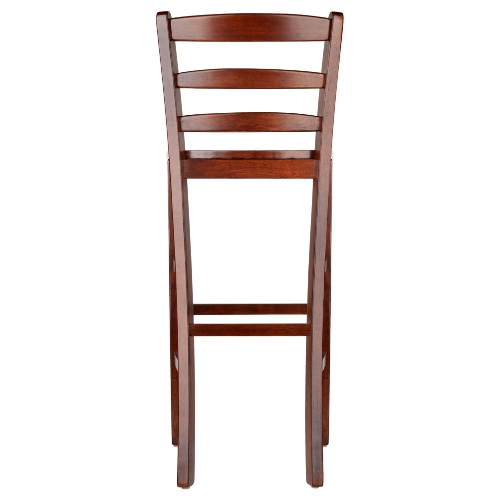 Benjamin 2-PC Ladder Back 30" Bar Stool Set Antique Walnut. Picture 4