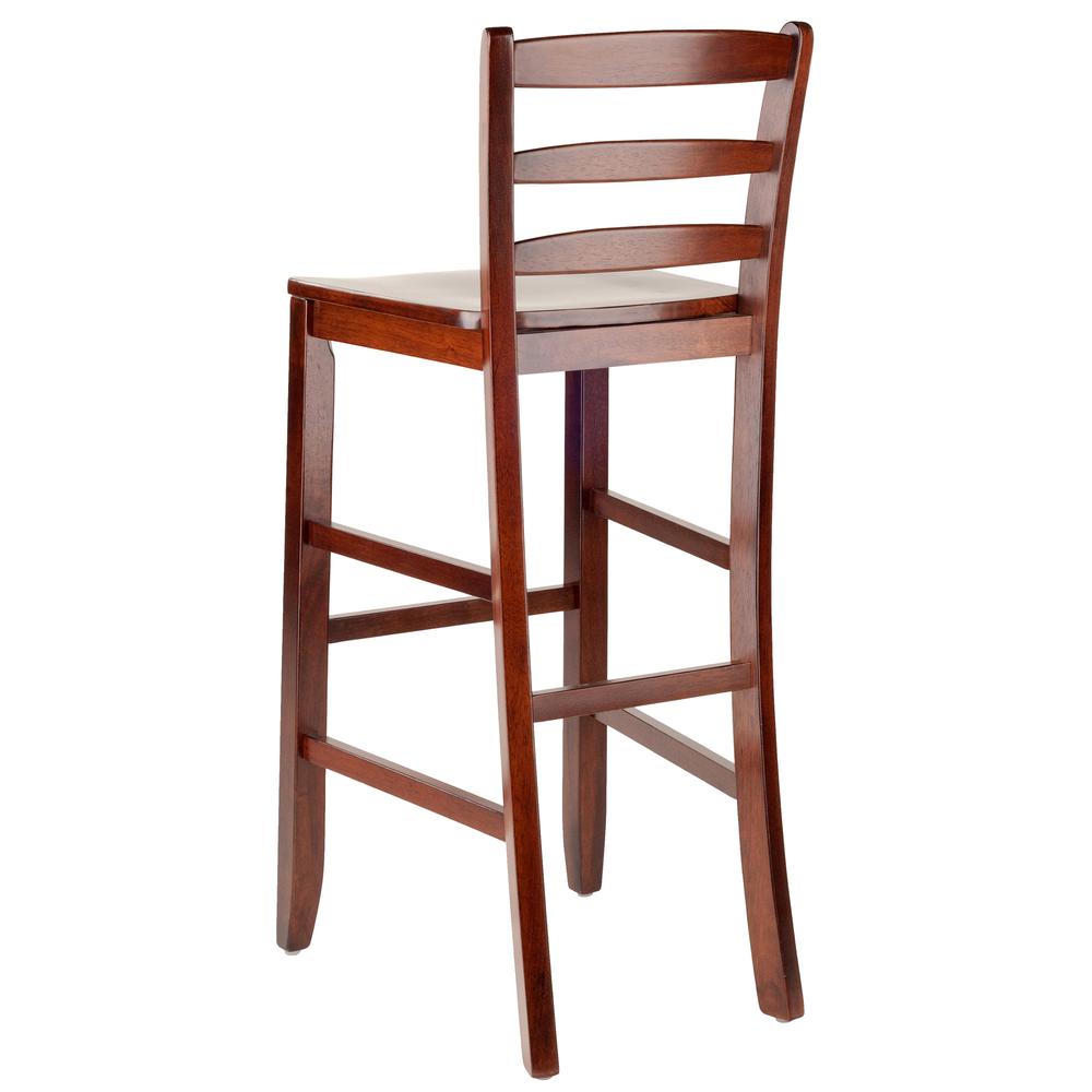 Benjamin 2-PC Ladder Back 30" Bar Stool Set Antique Walnut. Picture 6
