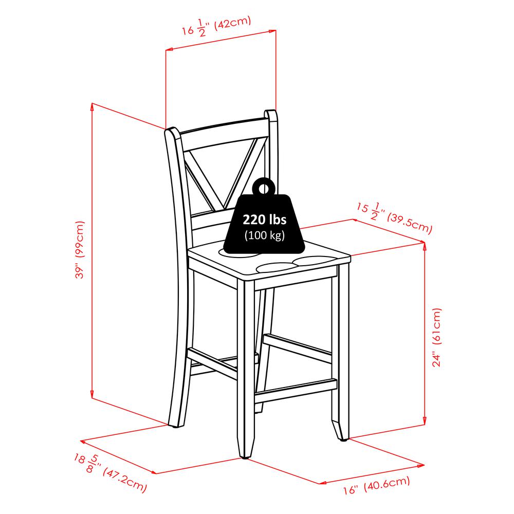 Victor 2-pc 24" V Back Counter Stools. Picture 7