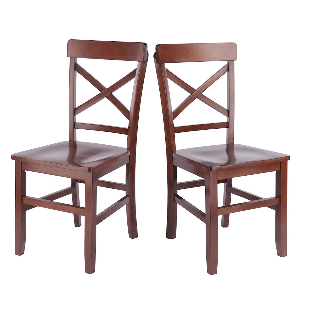 Xenia 2-Pc Set X-Back Chairs, Walnut. Picture 1