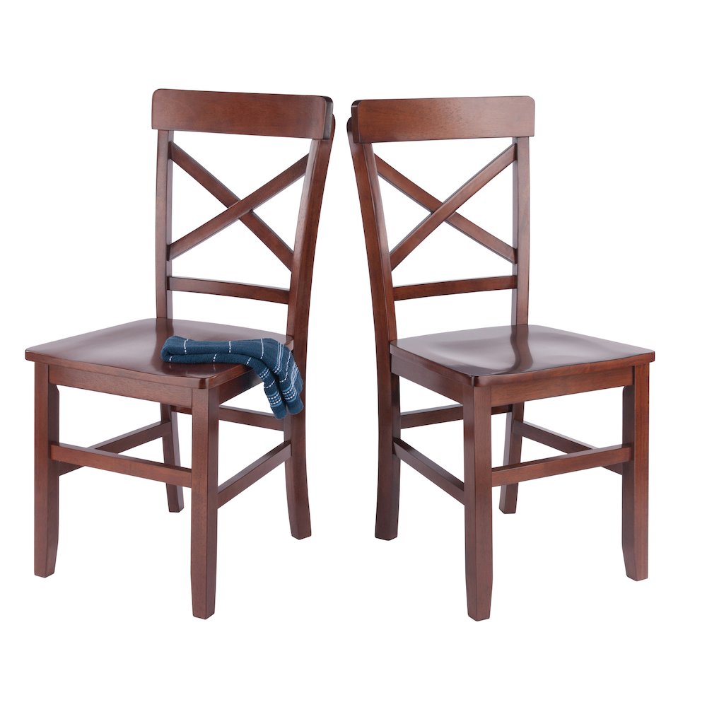 Xenia 2-Pc Set X-Back Chairs, Walnut. Picture 13