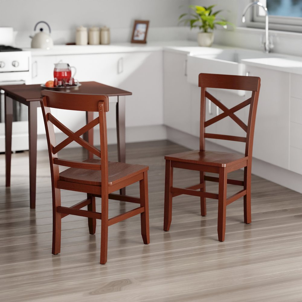 Xenia 2-Pc Set X-Back Chairs, Walnut. Picture 14