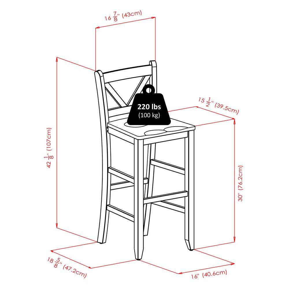 Victor 2-pc 29" V Back Bar Stools. Picture 8