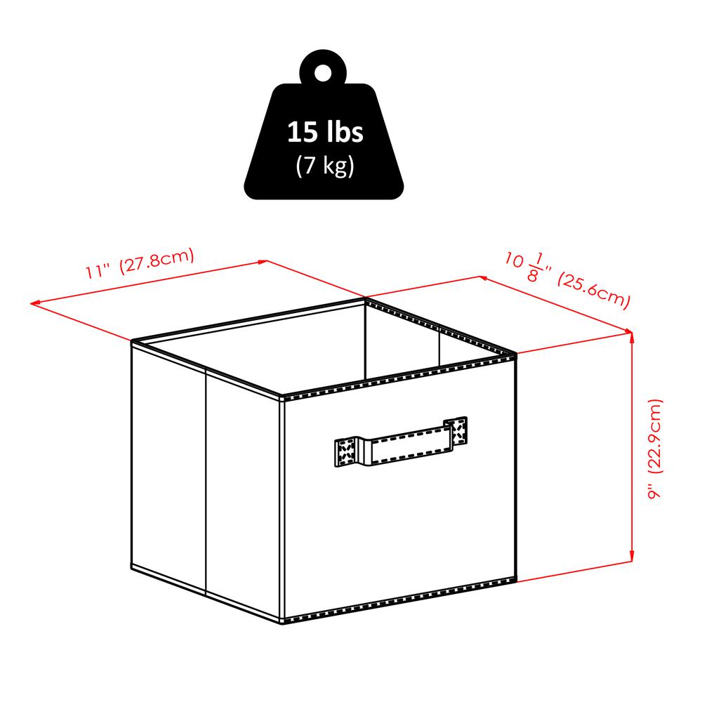 Verona 4-Section N Storage Shelf with 4 Foldable Black Color Fabric Baskets. Picture 4