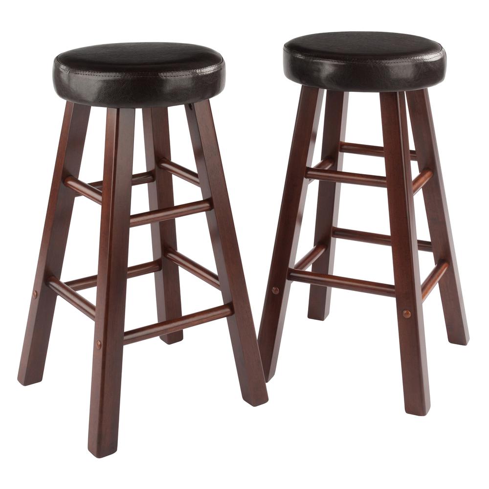 Maria Cushioned Counter Stool, 2-Pc Set, Espresso & Walnut. Picture 1