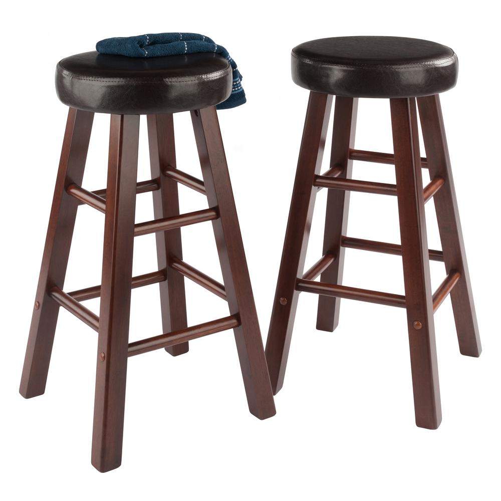 Maria Cushioned Counter Stool, 2-Pc Set, Espresso & Walnut. Picture 2