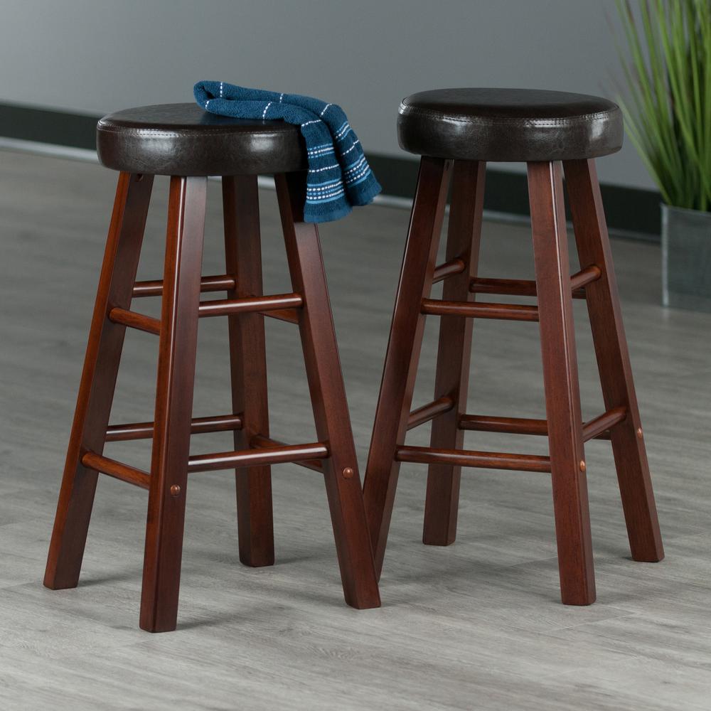 Maria Cushioned Counter Stool, 2-Pc Set, Espresso & Walnut. Picture 9