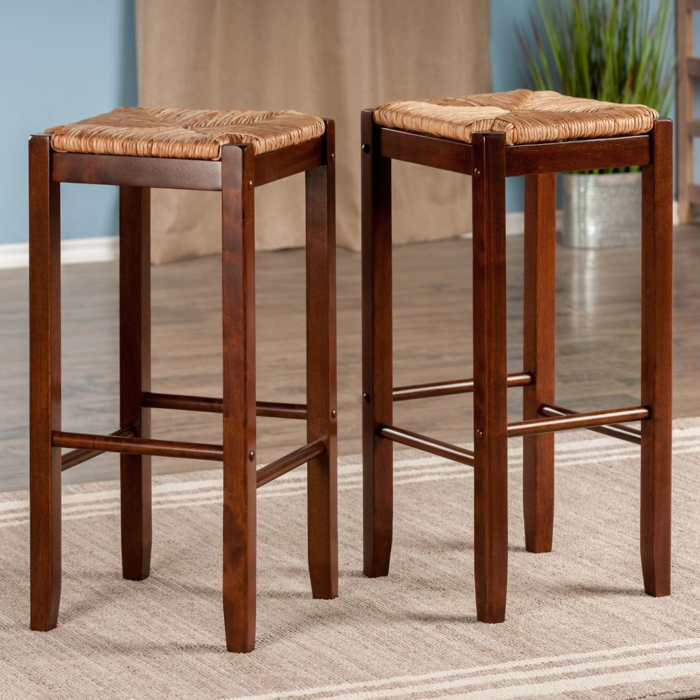 Kaden 2-PC Set Bar Stools Rush Seat. Picture 2