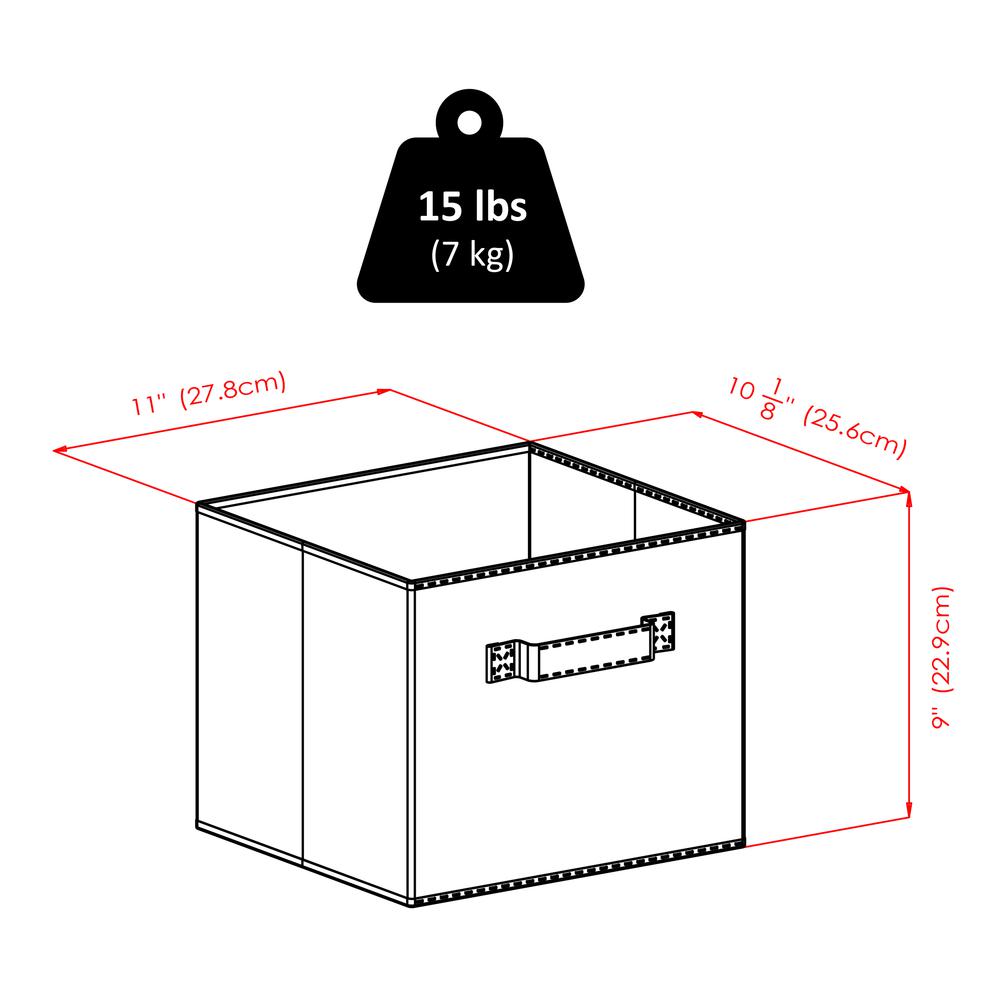 Verona 3-Section M Storage Shelf with 6 Foldable Black Color Fabric Baskets. Picture 4