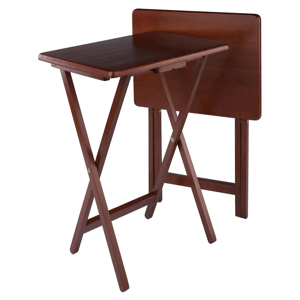 Alex 2-Pc Snack Table Set, Walnut. Picture 1