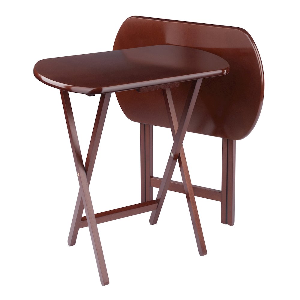 Corbett 2-Pc Oversized Snack Tables, Walnut. Picture 1