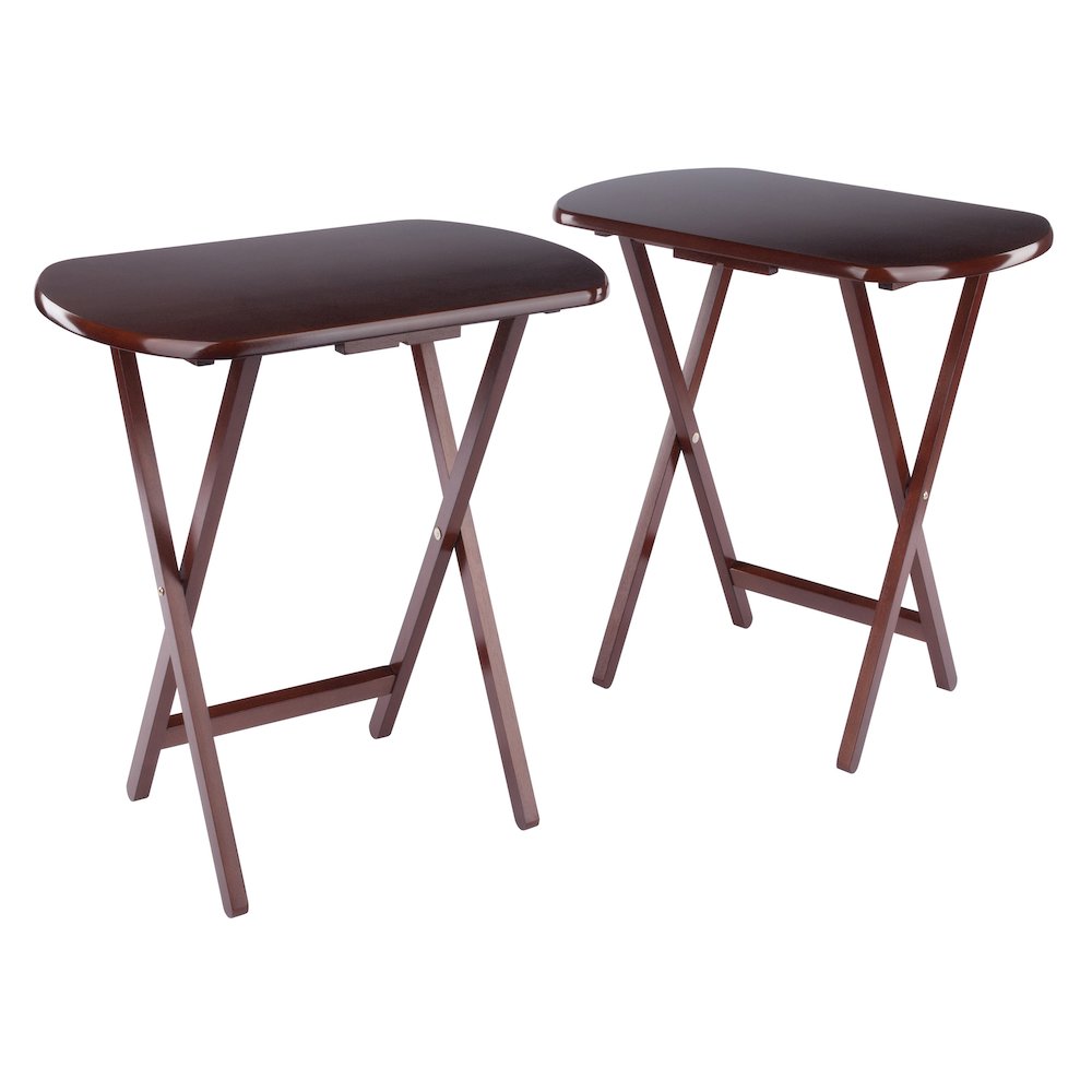 Corbett 2-Pc Oversized Snack Tables, Walnut. Picture 2