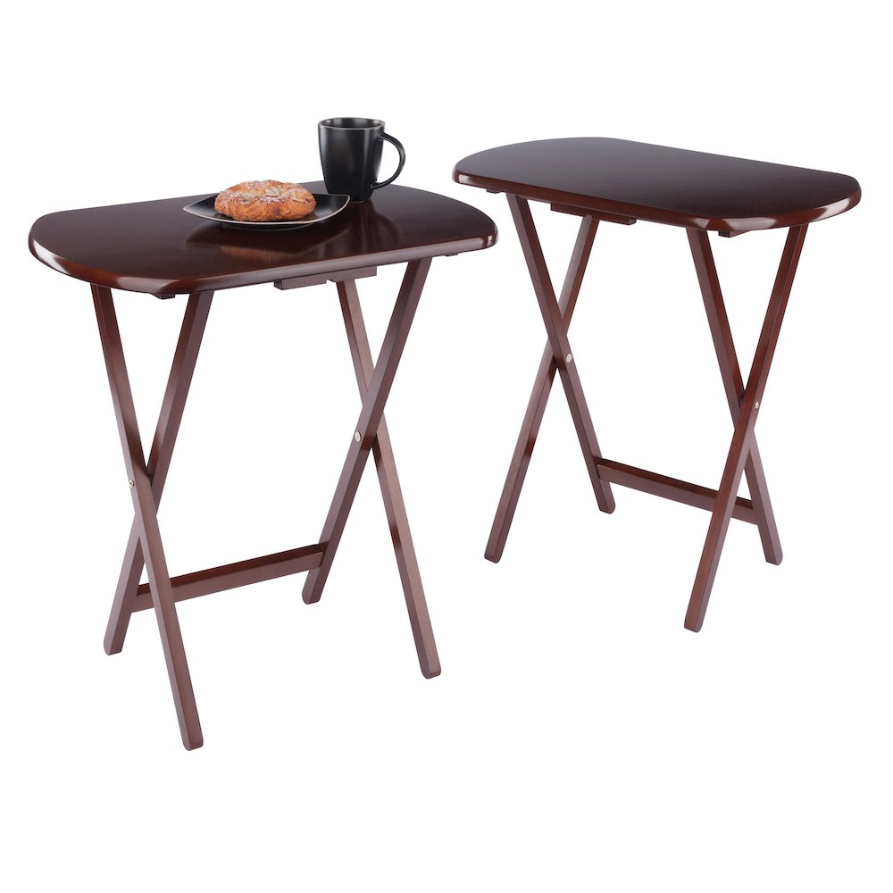 Corbett 2-Pc Oversized Snack Tables, Walnut. Picture 6