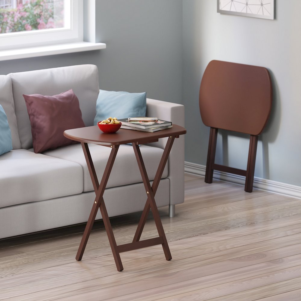 Corbett 2-Pc Oversized Snack Tables, Walnut. Picture 8
