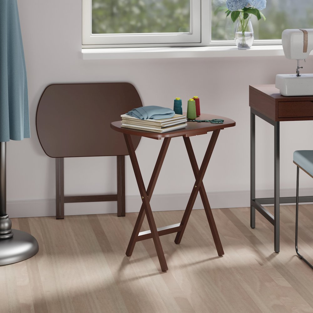 Corbett 2-Pc Oversized Snack Tables, Walnut. Picture 9