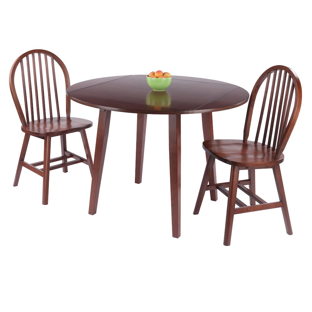 Dawson 3-Pc Drop Leaf Table with Windsor Chairs, Walnut. Picture 4