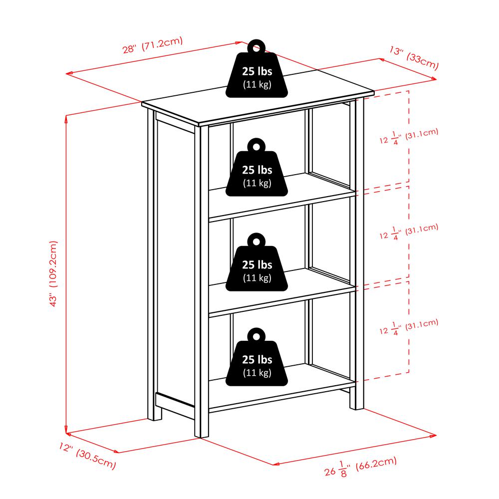 Milan Storage Shelf or Bookcase 4-Tier- Medium. Picture 8