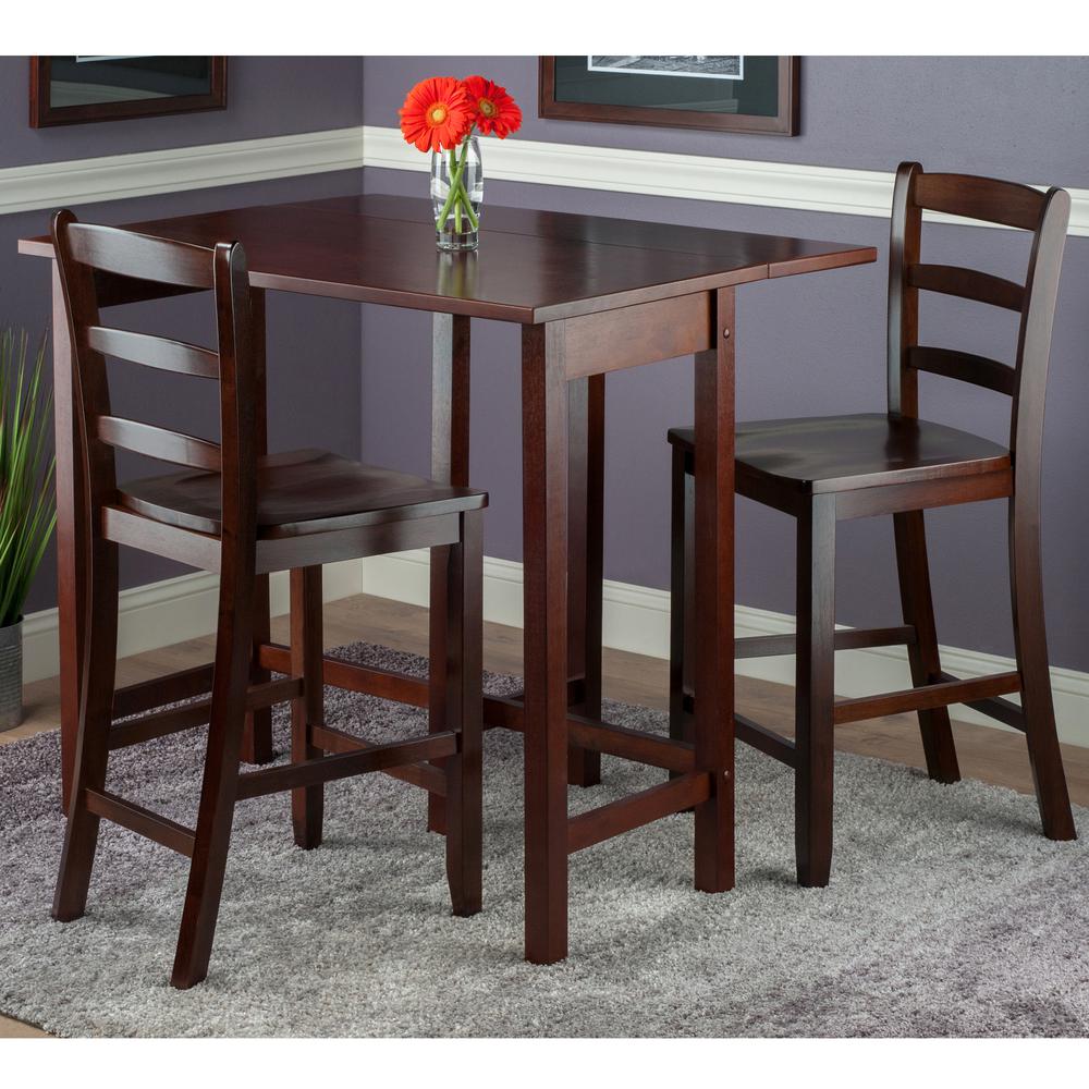 Lynnwood 3-Pc Drop Leaf High Table with 2 Counter Ladder Back Stool/Chair. Picture 2