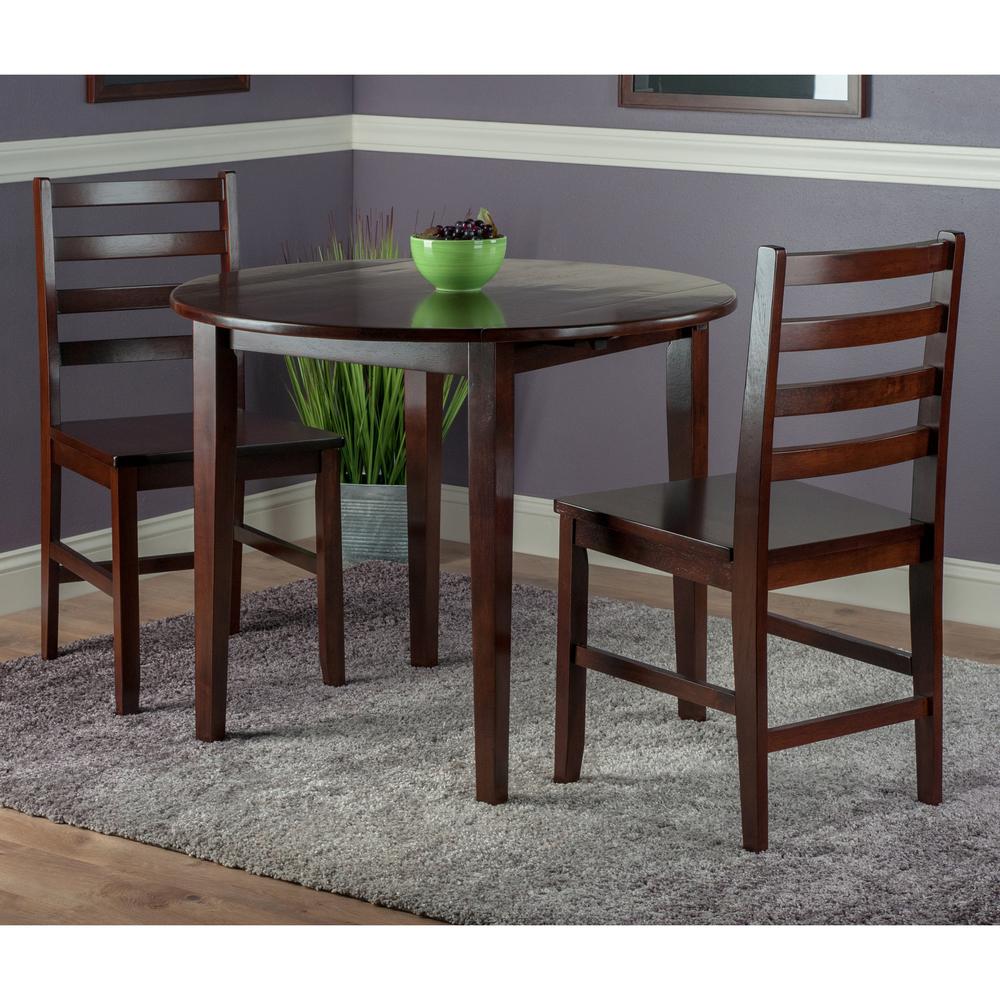 Clayton 3-PC Set Drop Leaf Table with 2 Ladderback Chairs. Picture 3