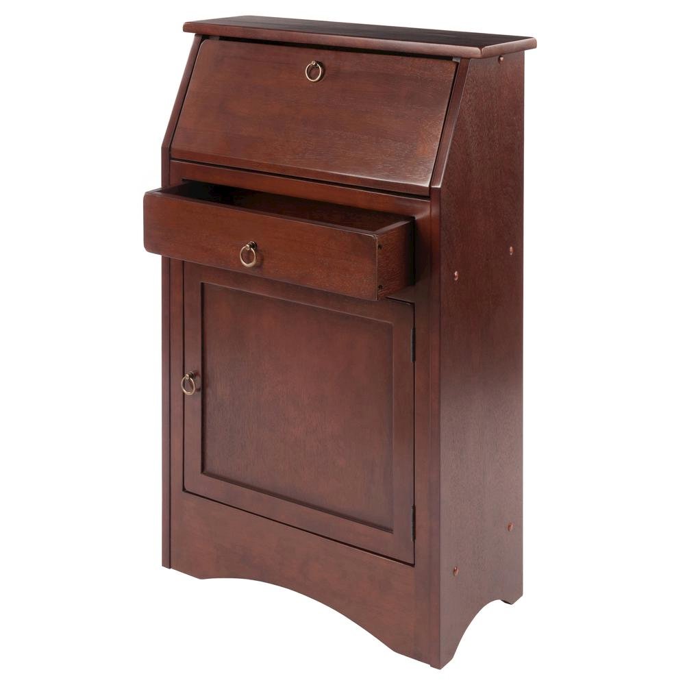 Walnut Secretary Desk – Classic Roll Top Hidden Desk with Storage. Picture 2