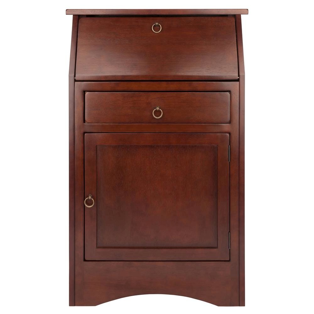 Walnut Secretary Desk – Classic Roll Top Hidden Desk with Storage. Picture 4